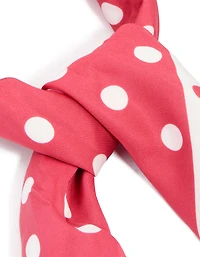 Red & White Dotted Fabric Scarf