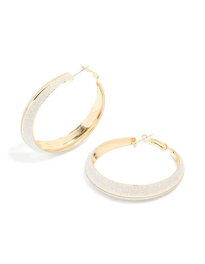 Gold Silver Glitter Hoop Earrings