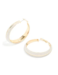 Gold Silver Glitter Hoop Earrings