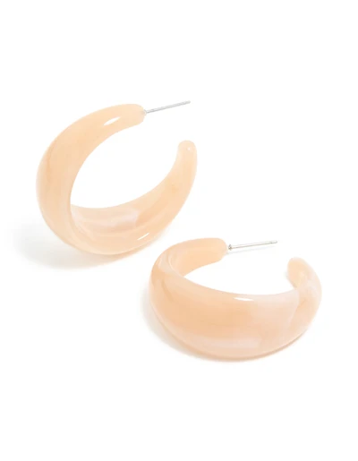 Neutral Marbled Acrylic Hoop Earrings