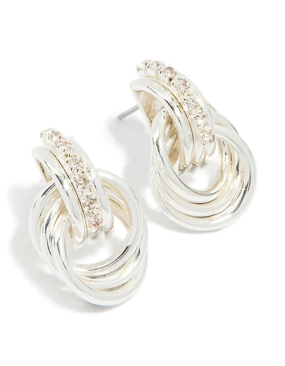 Boucles d’oreilles en forme de porte-heurtoir en argent Diamante