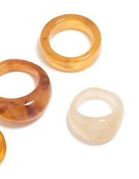 Brown & White Acrylic Cigar Bubble Rings 6-Pack