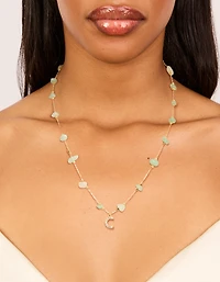 Collier semi-précieux en zircone cubique en zircone vert plaqué or