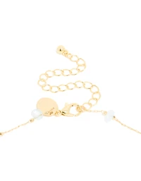 Gold Plated Blue Semi-Precious Stones Cubic Zirconia Pendant Y-Necklace