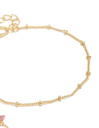 Gold Plated Semi-Precious Stones & Fob Bracelet Set