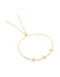 Bracelet à bascule en étoiles cubiques en zircone plaqué or