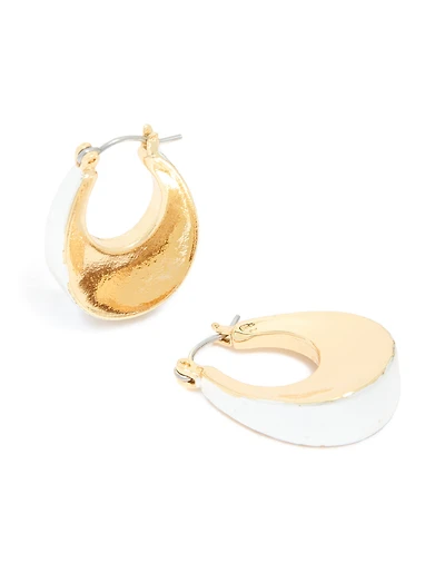 Mixed Metal Plated Small Graduated Flat Hoop Earrings