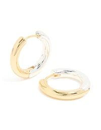 Mixed Metal Plated Classic Hoop Earrings