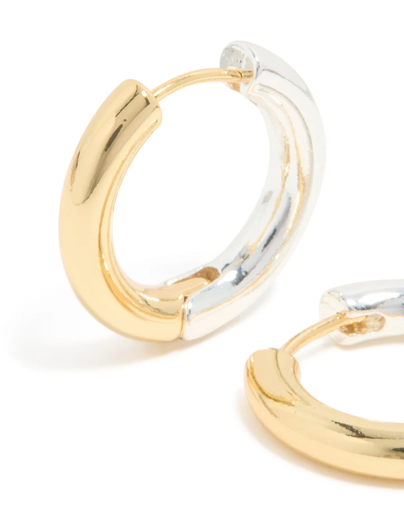 Mixed Metal Plated Classic Hoop Earrings