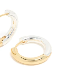 Mixed Metal Plated Classic Hoop Earrings