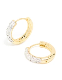 Mixed Metal Plated Classic Diamante Hoop Earrings