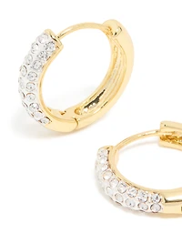 Mixed Metal Plated Classic Diamante Hoop Earrings