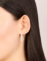 Petites boucles d’oreilles Huggie en diamant plaquées métal mixte