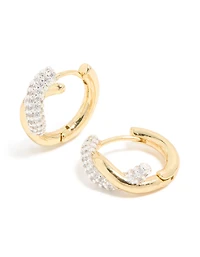 Mixed Metal Plated Cubic Zirconia Small Knot Hoop Earrings