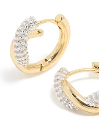 Mixed Metal Plated Cubic Zirconia Small Knot Hoop Earrings