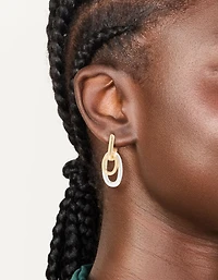 Mixed Metal Plated Chain Link Drop Earrings