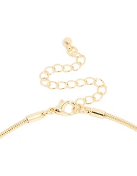 Mixed Metal Plated Textured Double Oval Pendant Necklace