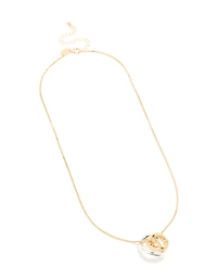 Mixed Metal Plated Swirl Pendant Necklace