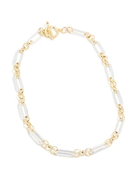 Mixed Metal Plated Link Chain Necklace