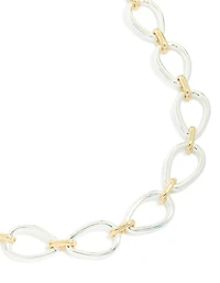 Collier ovale organique plaqué métal mixte