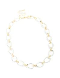 Collier ovale organique plaqué métal mixte