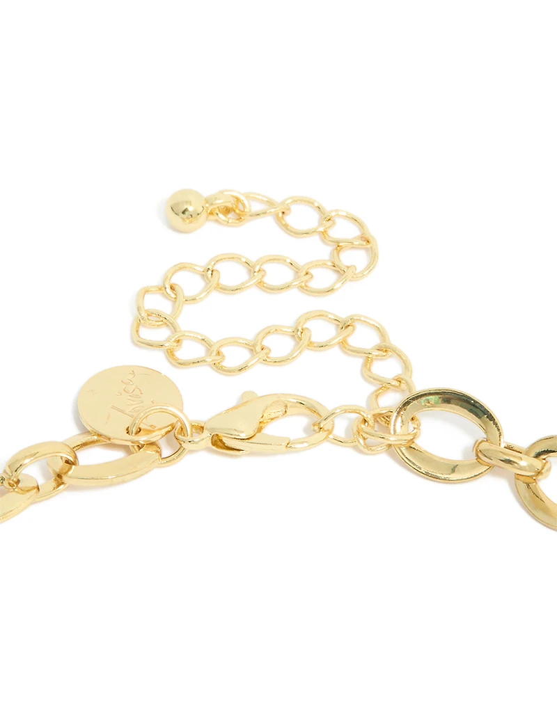 Collier en Y de barre cubique en zircone plaqué métal mixte