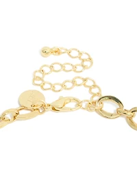 Collier en Y de barre cubique en zircone plaqué métal mixte