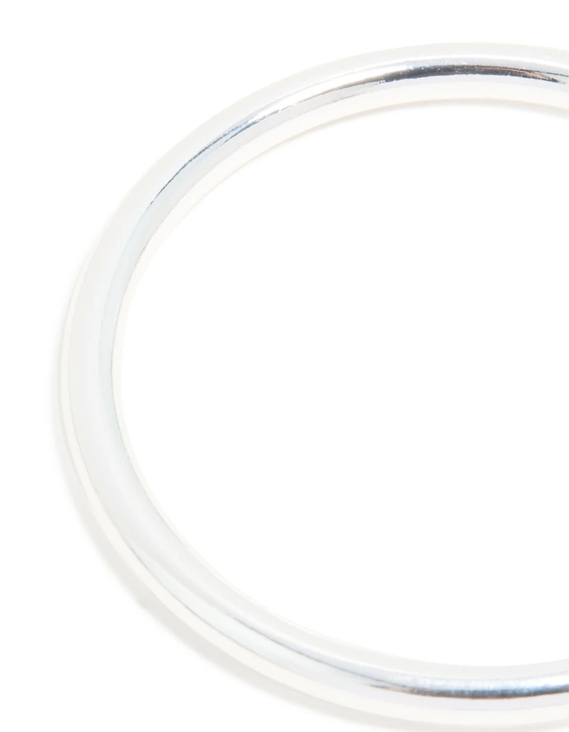 Silver Smooth Thick Bangle