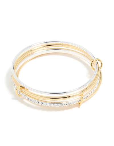 Mixed Metal Plated Diamante Rondell Linked Bangle