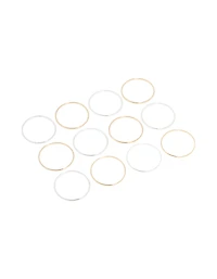 Mixed Metal Plated Thin Bangles 12-Pack