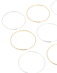 Mixed Metal Plated Thin Bangles 12-Pack