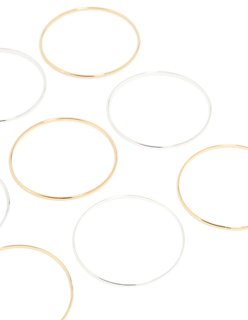 Bracelets fins plaqués de métal mixte pack 12