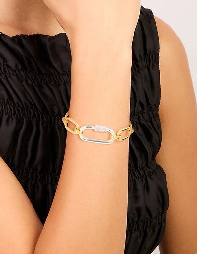 Bracelet à chaîne de mouston diamant plaqué métal mixte