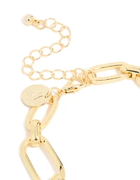 Mixed Metal Plated Diamante Carabiner Chain Bracelet