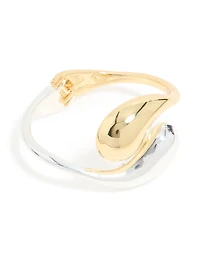 Mixed Metal Plated Large Yin-Yang Wrist Cuff