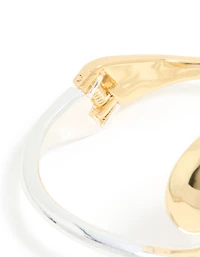 Mixed Metal Plated Large Yin-Yang Wrist Cuff