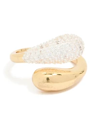 Mixed Metal Plated Cubic Zirconia Pavé Wrap Ring