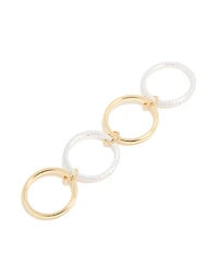 Mixed Metal Plated Cubic Zirconia Pavé Linked Ring Set