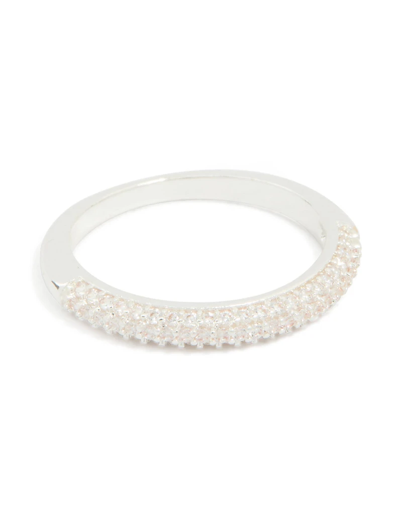 Mixed Metal Plated Cubic Zirconia Thin Rings 4-Pack