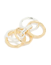 Mixed Metal Plated Multi Band Link Ring