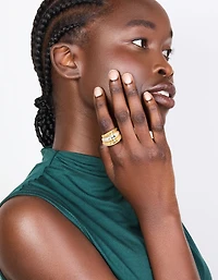 Mixed Metal Plated Chubby Organic Rings 3-Pack