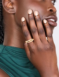 Gold Plated Cubic Zirconias Dainty Layered Ring