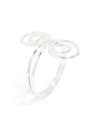 Silver Plated Double Swirl Front Ring