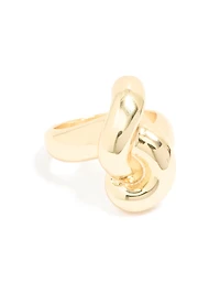 Gold Plated Large Knot Ring