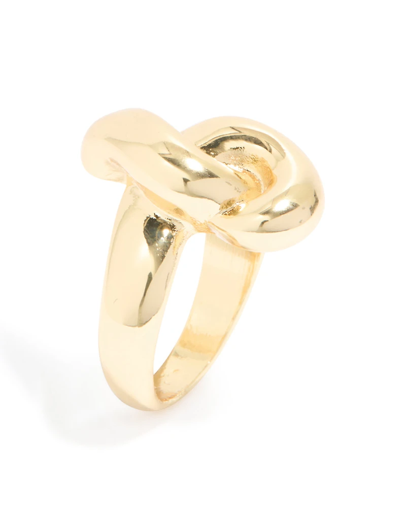 Gold Plated Large Knot Ring