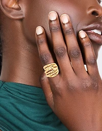 Anneau de ligne empilée en acier inoxydable étanche plaqué or