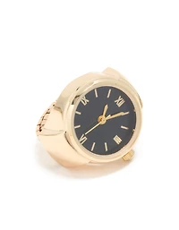 Gold & Black Statement Watch Ring