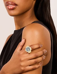 Bague de montre statement en or et noir