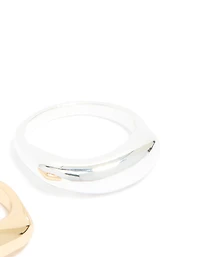 Mixed Metal Plated Bar Stacking Rings 2-Pack