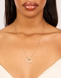 Collier circulaire lié en zircone cubique plaqué or